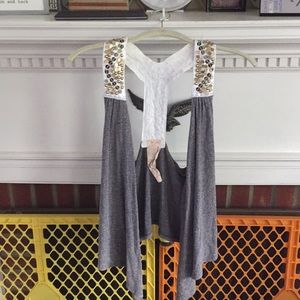 Beaded gray vest